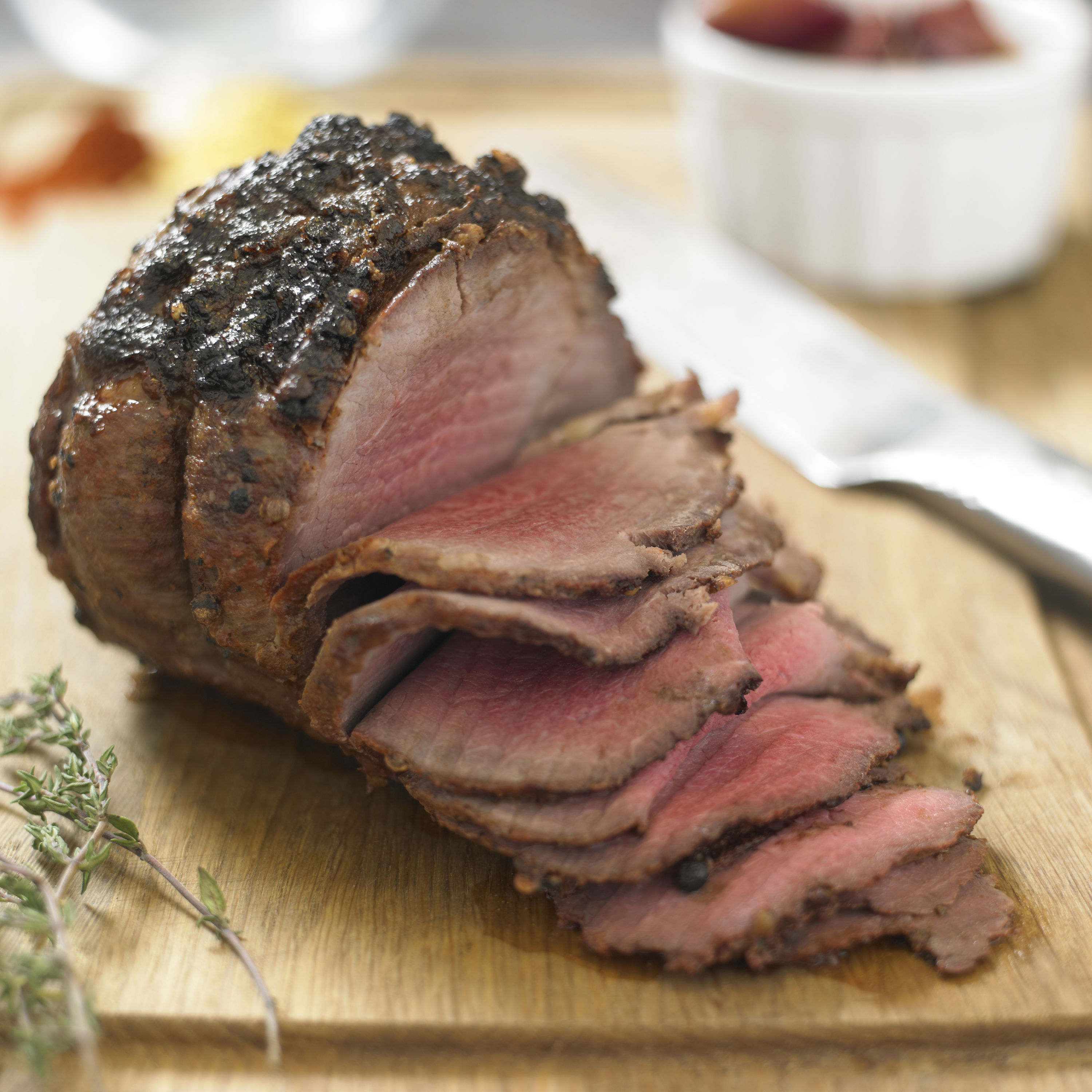 Barbecued Roast Beef with Horseradish Yorkshire Puddings