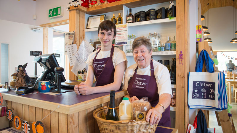 Two employees at a local rural shop