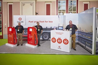A team of Calor employees at a transport show